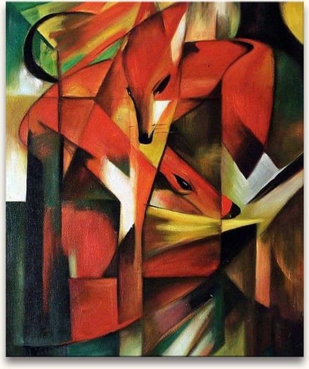 Handgeschilderd olieverfschilderij - olieverf op canvas - Franz Marc 'Rode Vos'