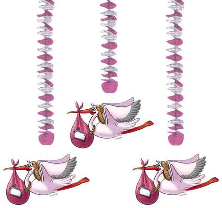 Folat BV - Pink Hanging Decoration 3 pcs.