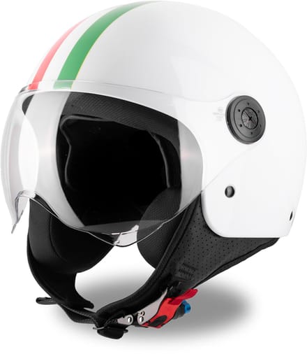 VINZ Gavia Italiaanse Helm - Scooterhelm / Motorhelm / Brommerhelm - Wit - M