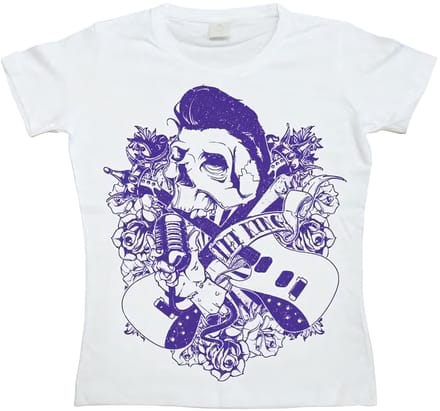 Hybris Dames-T-shirt 'The King Is Dead' Girly SH-5-15179-LFH2-7