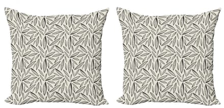 ABAKUHAUS Bladeren Kussenhoes Set – 2x40x40 cm – Dubbeldruk – Mikrofaser