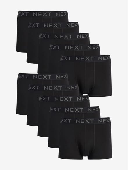 Next - Heren - Set van 10 katoenrijke hipsterboxershorts - Zwart