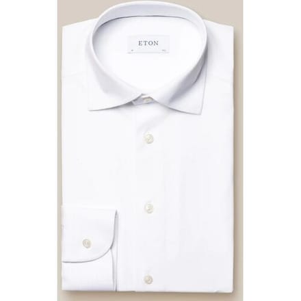 Eton Overhemd Uni Four Way Stretch Wit / male