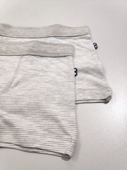 Woody - Jongens short Duopack - Wit/Grijs Gestreept - Basis ondergoed - 4 jaar