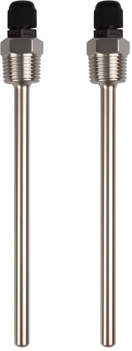 Dompelhulzen RVS - Beschermbuizen Sensor - Temperatuur Meting - Dubbele Punt Bescherming - 8x150mm