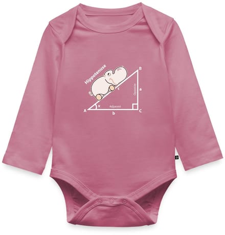 Grappige Hippo Wiskunde | Hippotenuse Baby Rompertje Met Lange Mouwen