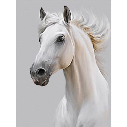 Peinture diamant thème cheval complet 5d, mosaïque d'animaux, broderie faite à la main 20X30CM gray
