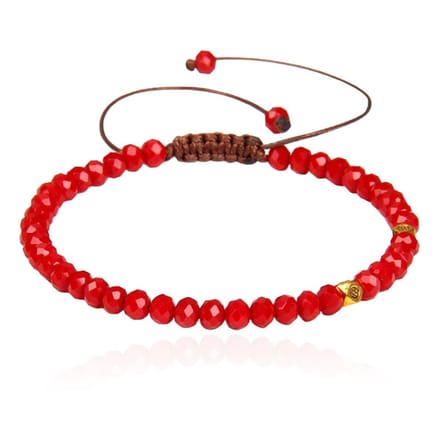 Memphis Armband Natuursteen - 4mm Facetkraal Red