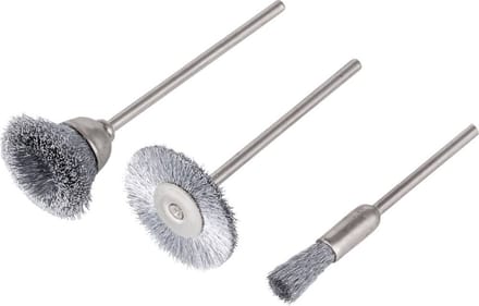wolfcraft - Set mini-staaldraadborstels, 3-dlg. - 2114000