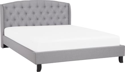 BORDEAUX - Tweepersoonsbed - Lichtgrijs - 140 x 200 cm - Polyester
