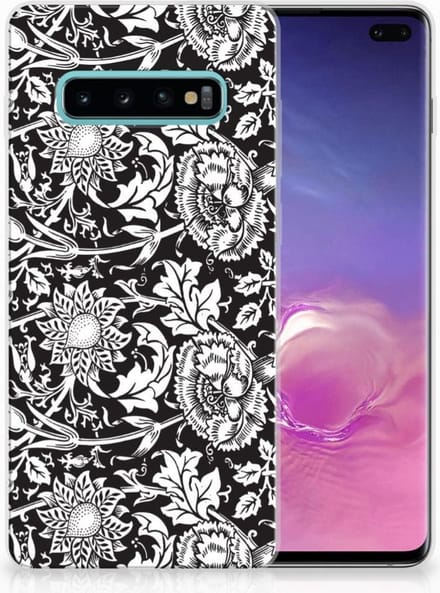 Samsung Galaxy S10 Plus TPU Case Black Flowers