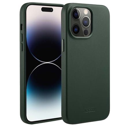 Accezz Hoesje - Geschikt voor iPhone 14 Pro Max - geschikt voor MagSafe Leather Backcover - Cedar Green