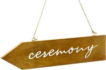 Houten wegwijzer ceremonie - Feestdecoratie Katoen -