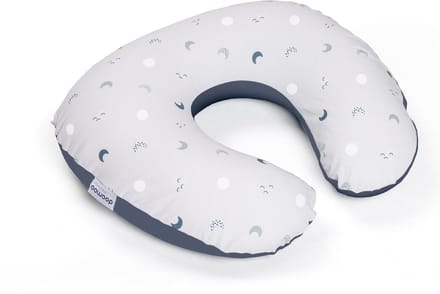 Doomoo Softy - Klein Voedingskussen - Biologisch Katoen - 150cm - Blue Grey Moon