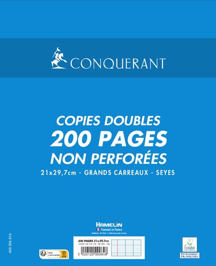 Conquerant 100103718 schrijfblok & schrift A4 200 vel Wit