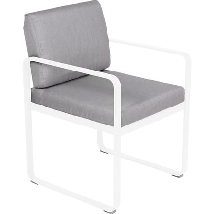 Fermob BELLEVIE fauteuil voor de eethoek - 01 katoenwit - 79 Flanelgrijs