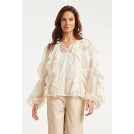Smashed Lemon Blouse van luchtige stof met ruches |