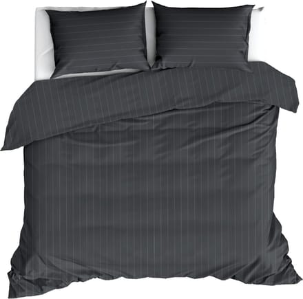 Livello Dekbedovertrek Pinstripe Anthracite Lits-jumeaux