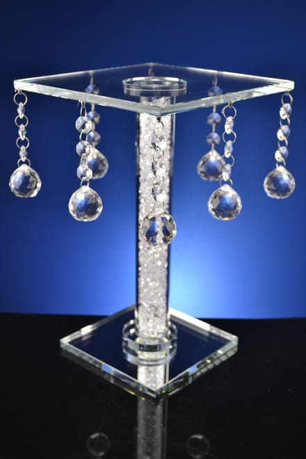 Luxe Kristallen Tafeltje Vierkant – Met Hangende Druppels – Elegant Design