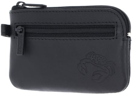 oxmox Leren sleutelgeval Leather Keyholder Crab 2.0 Embossed Black zwart