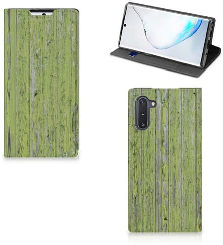 Samsung Galaxy Note 10 Book Wallet Case Green Wood