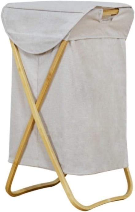 Wasmand - Wasbox Kledingmand - Ruimte Opruimen - Opvouwbaar X-frame - 39x39x70cm - Beige