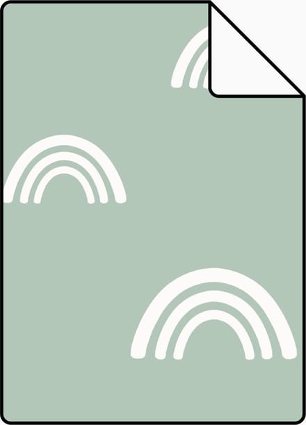 Proefstaal ESTAhome behang regenboogjes mintgroen - 26.5 x 21 cm - 139439-S