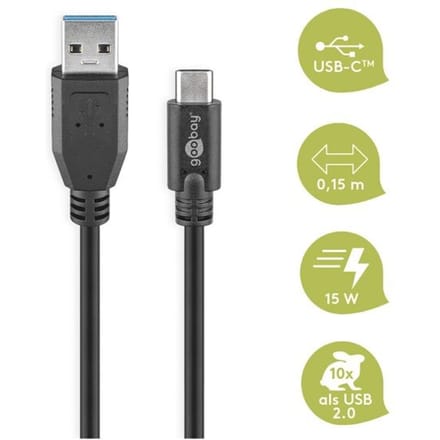 Goobay USB-C naar USB kabel - USB3.0 - 0,10 meter