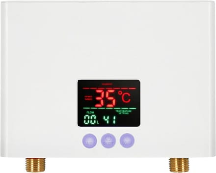 Mini Doorstroomverwarmer - Compacte Boiler - Direct Warm Water - LED Temperatuur Display - 3 kW - Wit