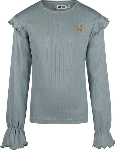 No Way Monday - Meisjes Shirt - Faded Blue - Maat 158