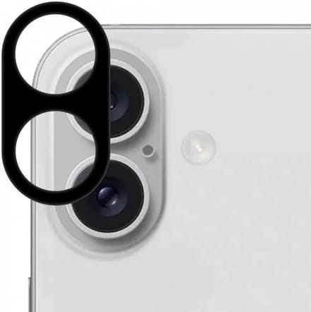 Rosso Camera Protector Geschikt voor Apple iPhone 16 / 16 Plus | Camera Lens Bescherming | Case Friendly | Ultra Dun Glas | Zwart
