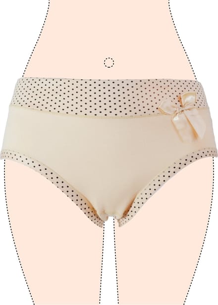 Dames slips 3 pack effen met stippel beige M