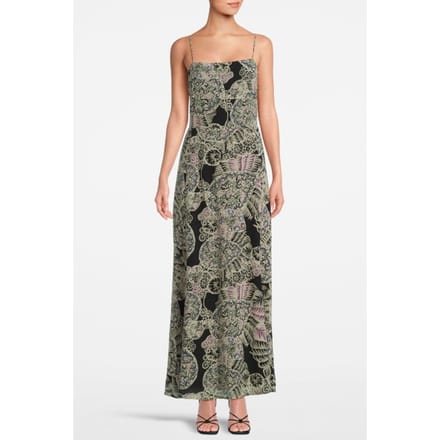 IRO Paris Ralni Black Multico Maat: M | Maxi Jurken Outlet | Dames | Zwart