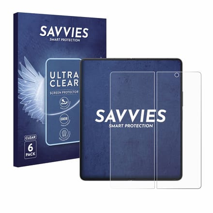 Savvies - Screenprotector voor Samsung Galaxy Z Fold 4 (Inner display) - Folie Beschermfolie transparant 6 Stuks