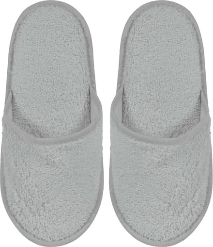 Badslippers Badstof Uni Pure met Zool Licht Grijs Maat 43 - 1 Paar