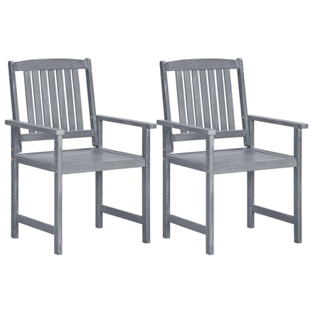 vidaXL - Tuinstoelen - 2 - st - massief - acaciahout - grijs