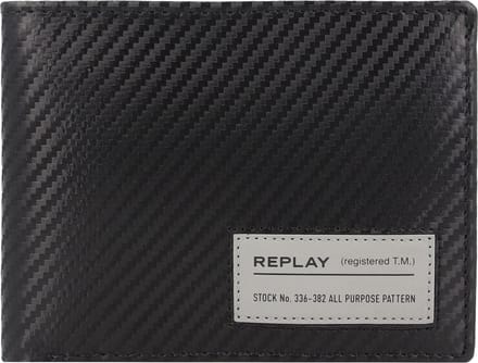 REPLAY Leren Portemonnee Wallet Black Zwart