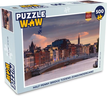 Puzzel Half Penny Bridge tijdens zonsondergang - Legpuzzel - Puzzel 500 stukjes