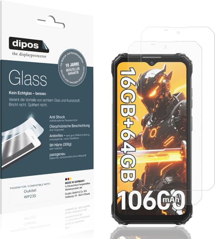 dipos – 2x Matte Pantserfolie geschikt voor Oukitel WP23S | 9H Screenprotector