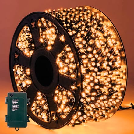 Thuys – Batterij Kerstverlichting – 50M 1000LED Warm Wit – Kerstverlichting Timer 8 Verlichtingsstanden
