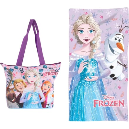 Frozen strandset; strandlaken en strandtas