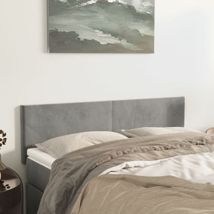vidaXL - Hoofdborden - 144x5x78/88 - cm - fluweel - lichtgrijs