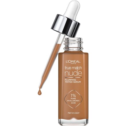 L'Oréal Paris Accord Parfait Nude Volumegevend Getint Serum Foundation met hyaluronzuur - 7-8 Tan Deep - 30ml - Vegan