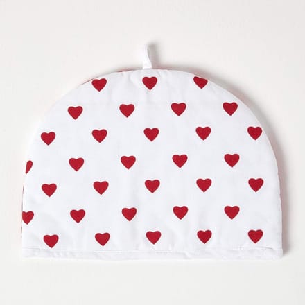 Homescapes theepot warmer hartjes rood design Tea Cosy
