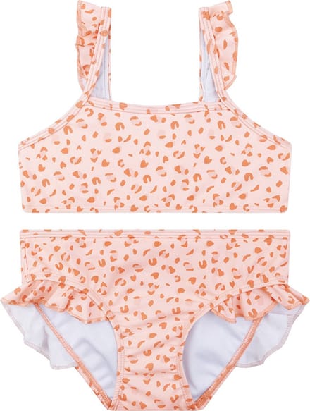Swim Essentials | Oudroze Panterprint Meisjes UV Bikini - Maat 86/92