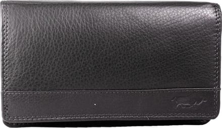 Leren Damesportemonnee Donkerbruin RFID - Lederen Dames Portemonnee - Harmonica Model