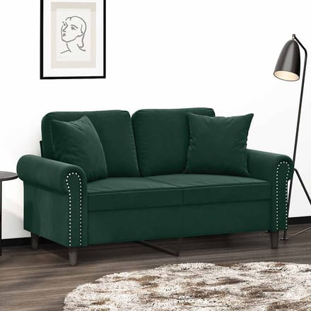 vidaXL - Sierkussens - 2 - st - 40x40 - cm - fluweel - donkergroen