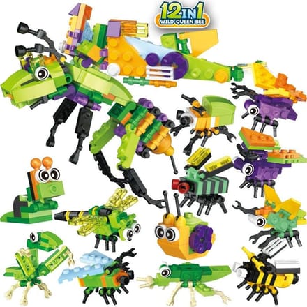 Ensemble Figurine Animal Joyeux Insecte Mini Briques de Construction Jouet Assemblage Constructeur 3D Micro Briques Pour Enfants Garçons Cadeau Jouet W145067WW-