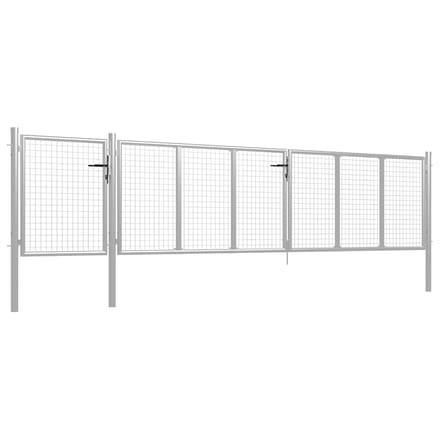 vidaXL Tuinpoort staal 500x100 cm zilver