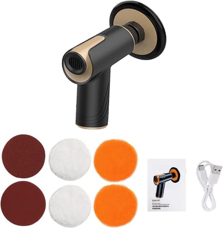 Polijstmachine - Wax machine - Auto reinigen - Draadloos opladen - 11cm schijf - Goud